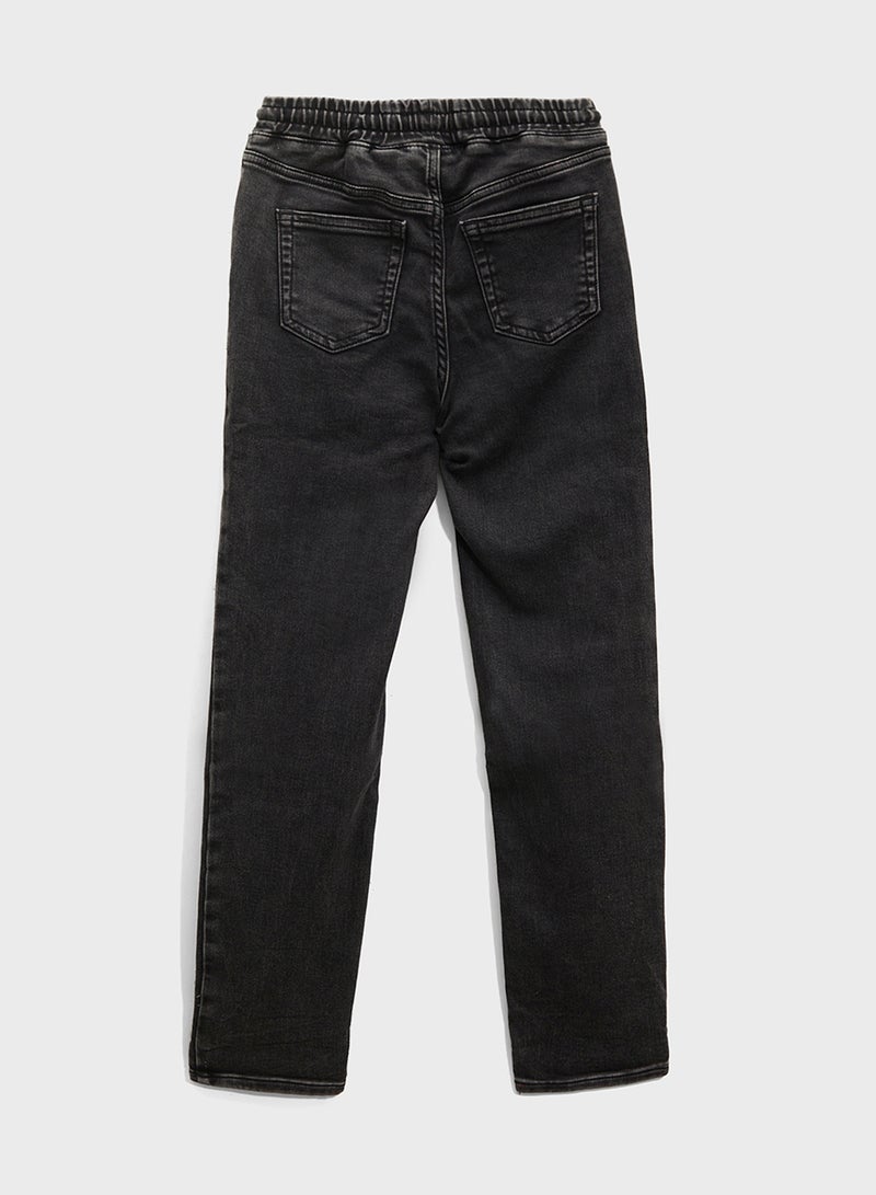 H&M Cotton Denim Joggers  - Image 2