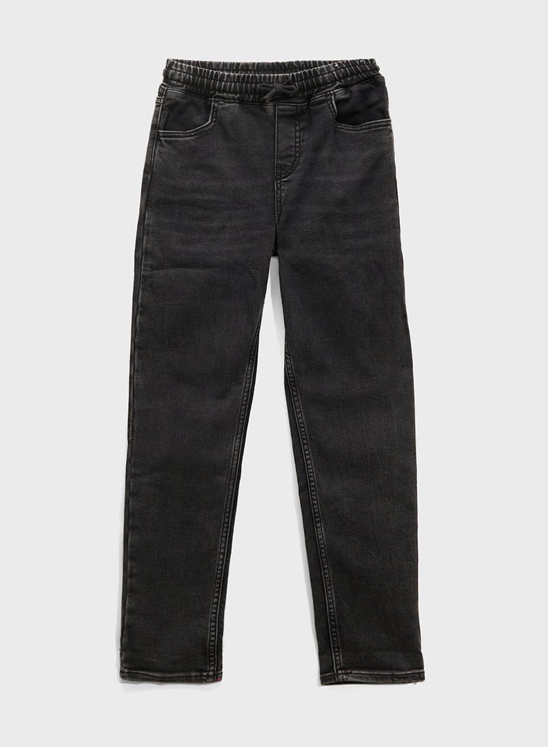 H&M Cotton Denim Joggers  - Image 1