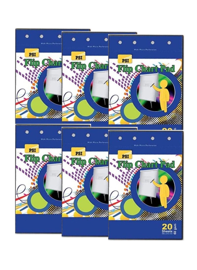 Psi - 6-Piece Flip Chart Pad 58.5x81cm Size 20 Sheets - Image 1