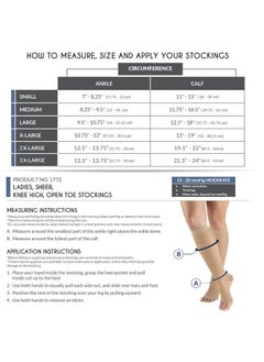 Truform Sheer Compression Stockings, 15-20 mmHg, Women's Knee High Length, Open Toe, 20 Denier, Medium (1 Pair)  - Image 2