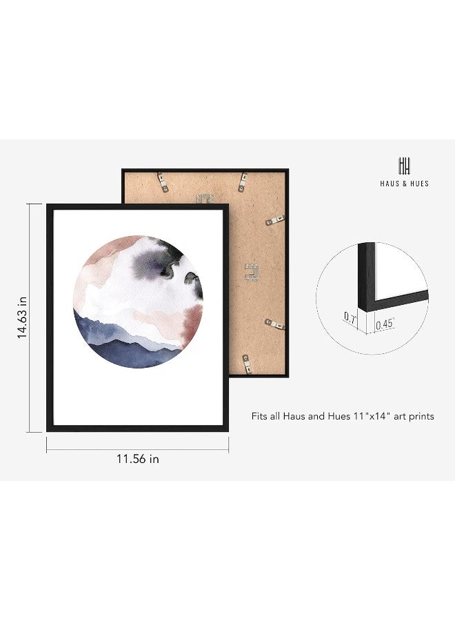 Home Trove Watercolor Wall Art Set Of 4 Minimalist Abstract Prints, Modern Pastel Swirl Posters, Aesthetic Wall Decor (Black Frame, 11X14) - Image 2