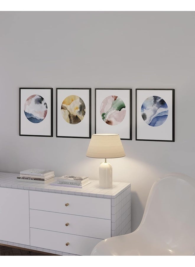 Home Trove Watercolor Wall Art Set Of 4 Minimalist Abstract Prints, Modern Pastel Swirl Posters, Aesthetic Wall Decor (Black Frame, 11X14) - Image 5
