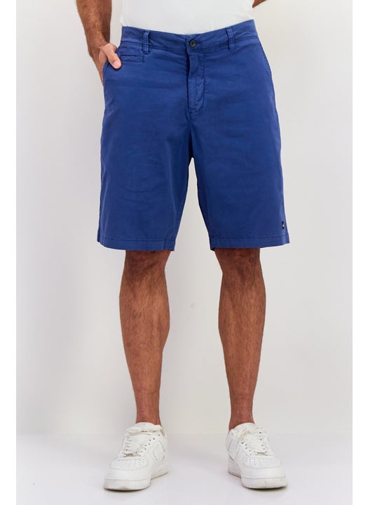 Men Solid Chino Shorts, Blue