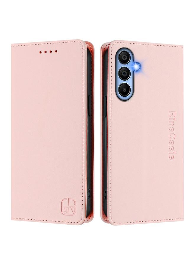S-TOP Case For Samsung Galaxy A15 5G / 4G RC01 Dual-Folded Magnetic Suction RFID Leather Phone Case - Image 2