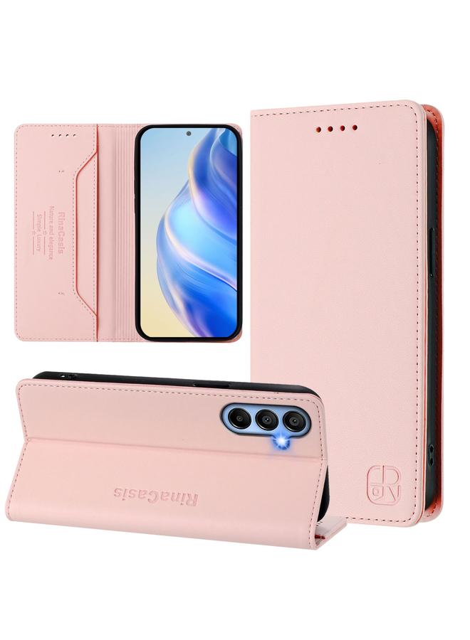 S-TOP Case For Samsung Galaxy A15 5G / 4G RC01 Dual-Folded Magnetic Suction RFID Leather Phone Case - Image 1