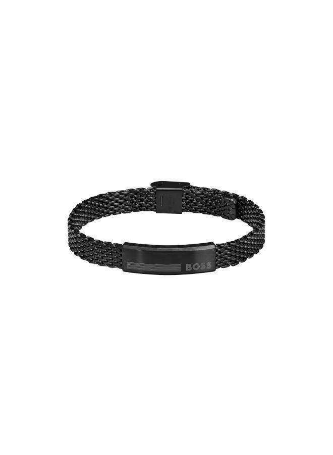 BOSS Alen Collection Mesh Bracelet For Men In Black Stainless Steel - 1580612 - Image 1