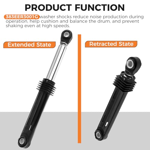 MOOTVGOO 3 Pack 383EER3001G 4901ER2003A Washer Shock Absorbers Replacement for LG Washing Machine, Replace Part 383EER3001F,383EER3001H,383EER3001J - Image 2