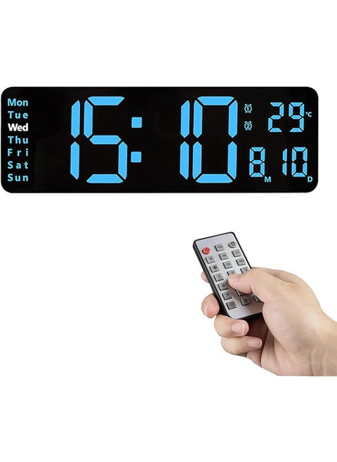 Digital Wall Clock Large Display 32Cm Large Digital Wall Clock With Led Digital Clock Automatic Brightness Dimmer Big Clock With Date Week Temperaturewith Remote Control Grledqzo