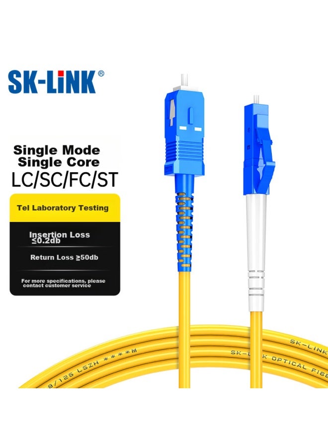 Sk-link Fiber Optic Patch Cable, Lc-sc Telecom-grade Single-mode Single-core Sc-lc Gigabit And 10 Gigabit Fiber Optic Cable, Low Zero Halogen, Sk-txsm 2 Meters - Image 1