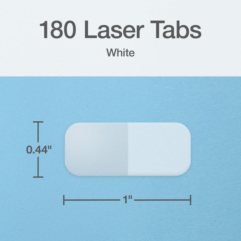 Redi-Tag Laser Printable Index Tabs - 180 White Tabs with Permanent Adhesive - Image 2