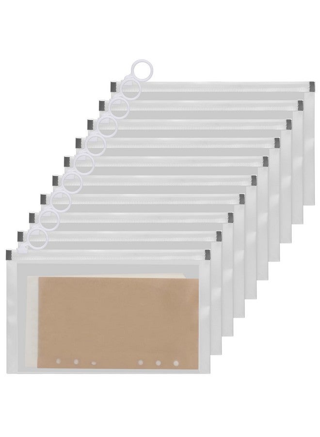 FYY 10Pcs Plastic Envelopes Clear Poly Zip Envelopes File Folders Bag Translucent A6 Size Bill Wallet With Zipper Booklet Wallet For Office Supplies 8.66 X 5.12 Inches Clear  - Image 1