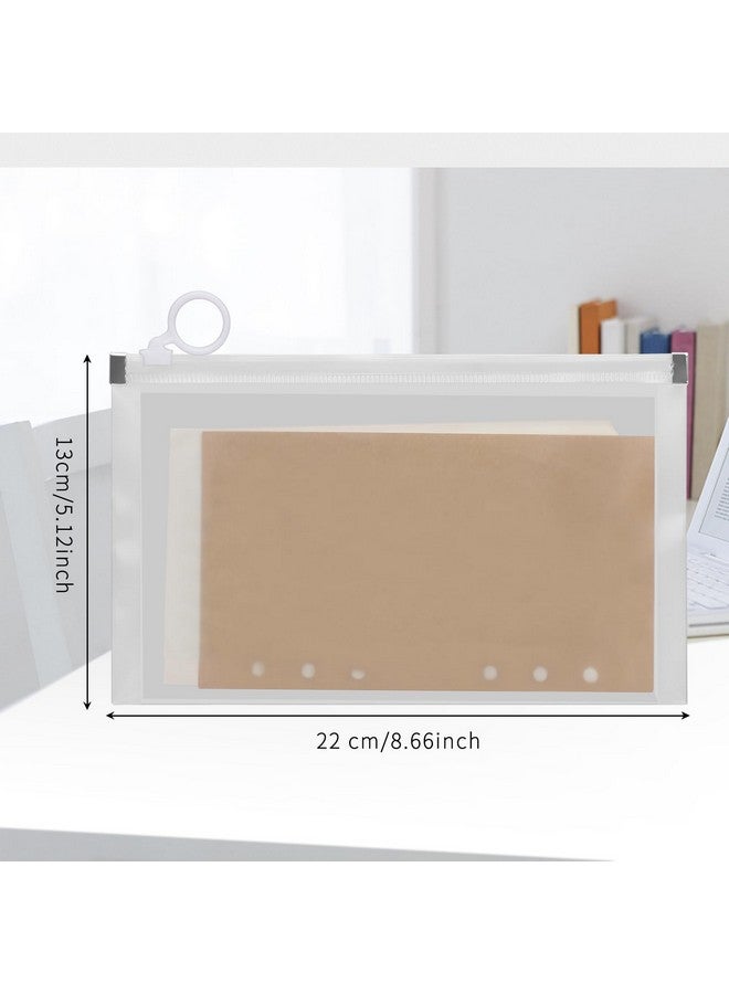 FYY 10Pcs Plastic Envelopes Clear Poly Zip Envelopes File Folders Bag Translucent A6 Size Bill Wallet With Zipper Booklet Wallet For Office Supplies 8.66 X 5.12 Inches Clear  - Image 2