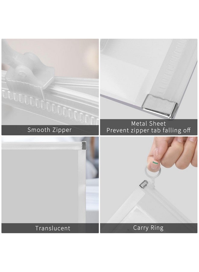 FYY 10Pcs Plastic Envelopes Clear Poly Zip Envelopes File Folders Bag Translucent A6 Size Bill Wallet With Zipper Booklet Wallet For Office Supplies 8.66 X 5.12 Inches Clear  - Image 3