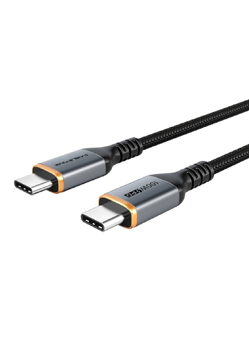 CABLETIME 100w Fast Charging USB-C to USB-C (1 Meters) Nylon Braided Cable with E-Marker chip, 20V/5A, Support QC4.0/PD3.0, (RoHS2, REACH, USB-IF) Compliance, 2-Years Warranty - pzsku/Z25A12E8699AD1433320EZ/45/_/1736769108/7c92fad0-f1a0-4f9d-a91f-58c788917632