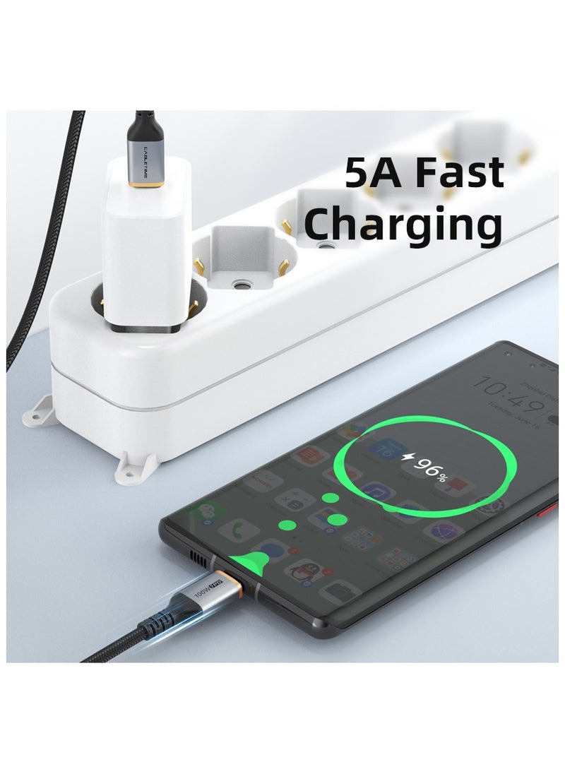 CABLETIME 100w Fast Charging USB-C to USB-C (1 Meters) Nylon Braided Cable with E-Marker chip, 20V/5A, Support QC4.0/PD3.0, (RoHS2, REACH, USB-IF) Compliance, 2-Years Warranty - pzsku/Z25A12E8699AD1433320EZ/45/_/1736769394/01ff286f-5f16-4baf-b6a6-76e702642b73