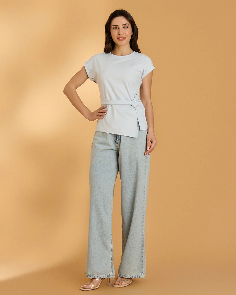 Redtag Women Blue Wide Leg Jeans