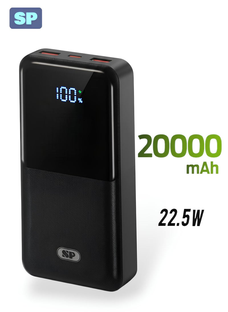 أس بي بسعة 20000mAh باور بانك مع تقنية 20W PD وQC3.0 | شاحن محمول سريع مع مخرجي USB بقوة 22.5W - Image 1