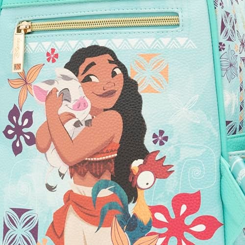 Wondapop - Moana Featuring Pua and Hei Hei 11"" Vegan Leather Fashion Mini Backpack, Blue - Image 2