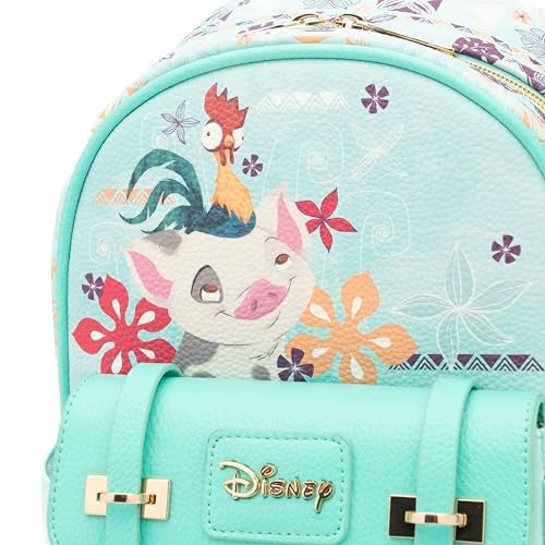 Wondapop - Moana Featuring Pua and Hei Hei 11"" Vegan Leather Fashion Mini Backpack, Blue - Image 5