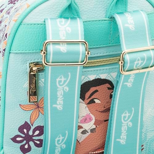 Wondapop - Moana Featuring Pua and Hei Hei 11"" Vegan Leather Fashion Mini Backpack, Blue - Image 3