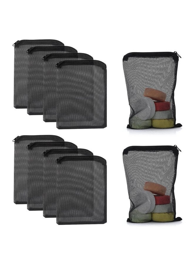 COBEE cobee Aquarium Filter Bags, 10Pcs Aquarium Filter Media Bags with Zipper Fish Tank Media Mesh Filter Bag High Flow Fine Mesh Net Reusable Bags for Activated Carbon, Biospheres (10pcs Black) - Image 1