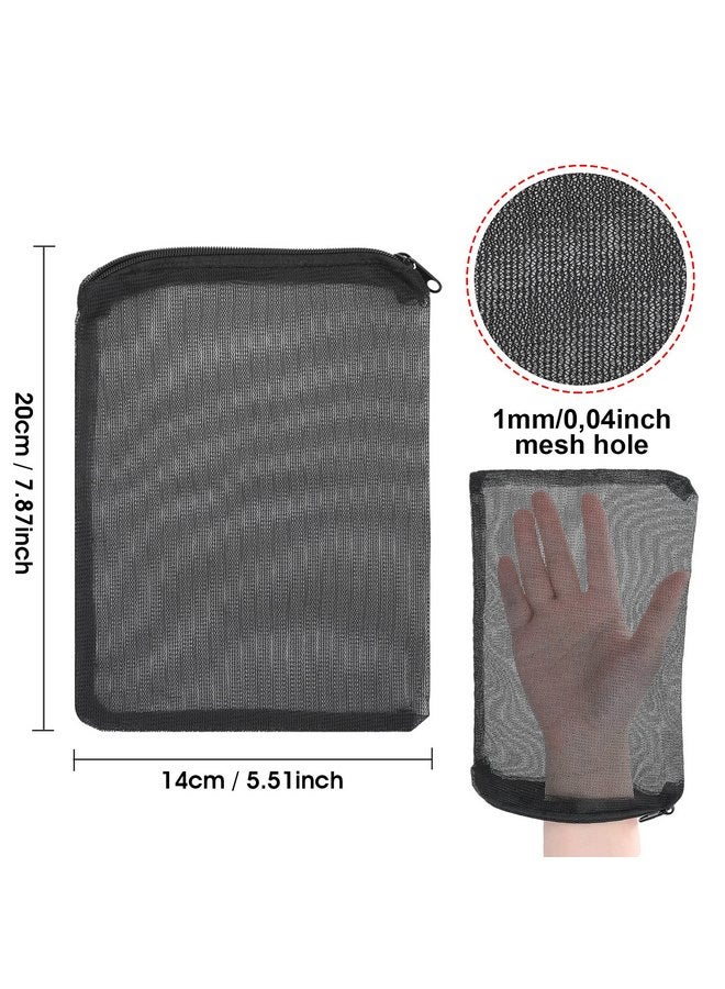 COBEE cobee Aquarium Filter Bags, 10Pcs Aquarium Filter Media Bags with Zipper Fish Tank Media Mesh Filter Bag High Flow Fine Mesh Net Reusable Bags for Activated Carbon, Biospheres (10pcs Black) - Image 3