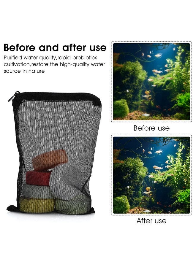 COBEE cobee Aquarium Filter Bags, 10Pcs Aquarium Filter Media Bags with Zipper Fish Tank Media Mesh Filter Bag High Flow Fine Mesh Net Reusable Bags for Activated Carbon, Biospheres (10pcs Black) - Image 2