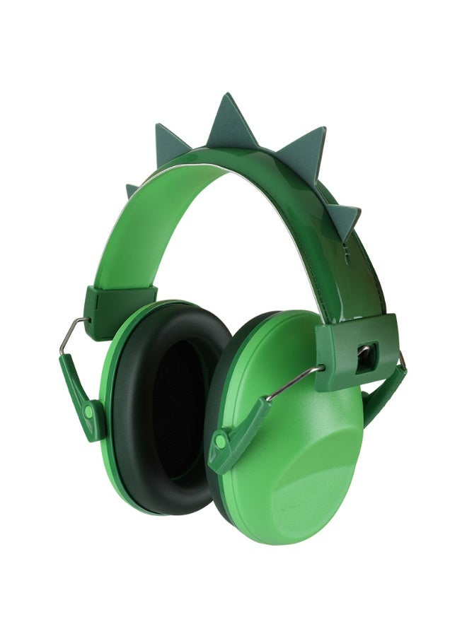 Kids Dinosaur Noise Cancelling Ear Muffs, Adjustable Hearing Protection Ear Defenders with Cute Spike Design, Comfortable PVC Earmuffs for Children 3-16 Years - Image 1
