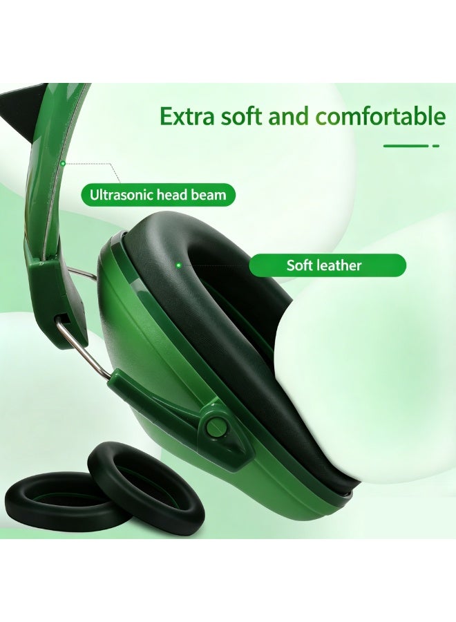 Kids Dinosaur Noise Cancelling Ear Muffs, Adjustable Hearing Protection Ear Defenders with Cute Spike Design, Comfortable PVC Earmuffs for Children 3-16 Years - Image 3