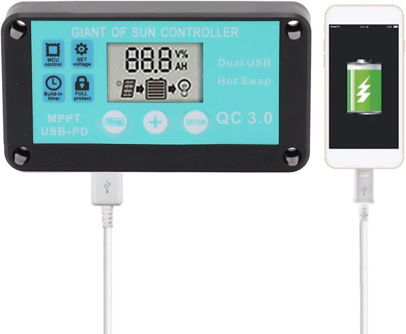 توبنكن جهاز تنظيم الألواح الشمسية MPPT من مع وظيفة الشحن السريع عبر USB، مناسب للاستخدام المنزلي والصناعي (سعة 100 أمبير) - Image 4