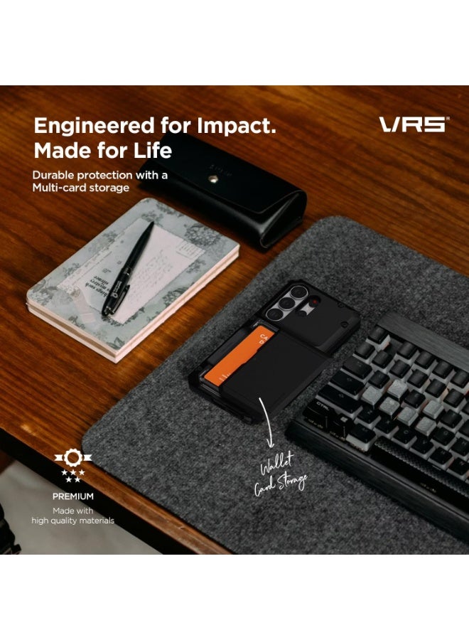 VRS Design غطاء محفظة Damda Glide Pro لهاتف سامسونج جالاكسي S26 ULTRA (2026) مع فتحة حامل بطاقات ائتمان شبه تلقائية [4 بطاقات] - برتقالي فييستا - Image 3