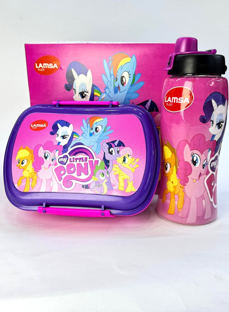 Lamsa Plast Lunch Box with Spoon & Fork and Bottle - Image 2
