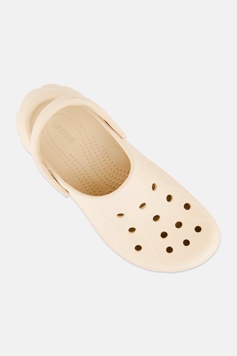 crocs Women Brand Logo Slingback Clogs, Beige - Image 4