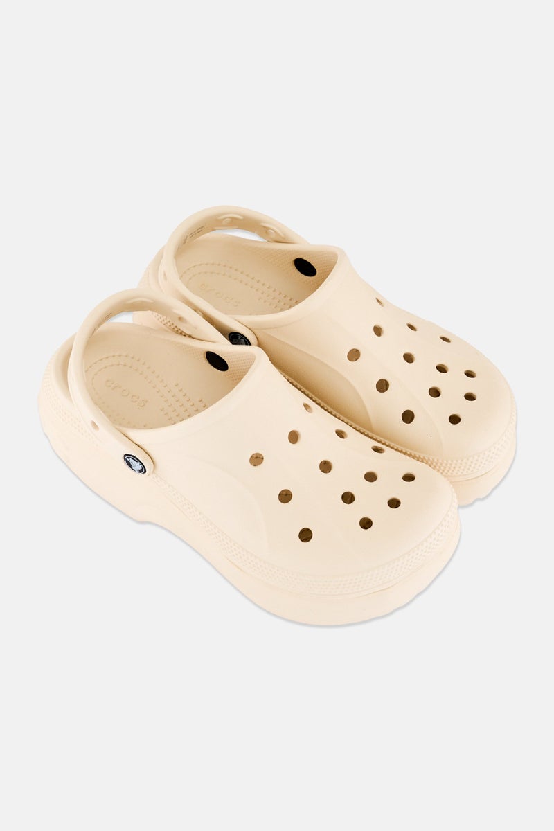 crocs Women Brand Logo Slingback Clogs, Beige - Image 3