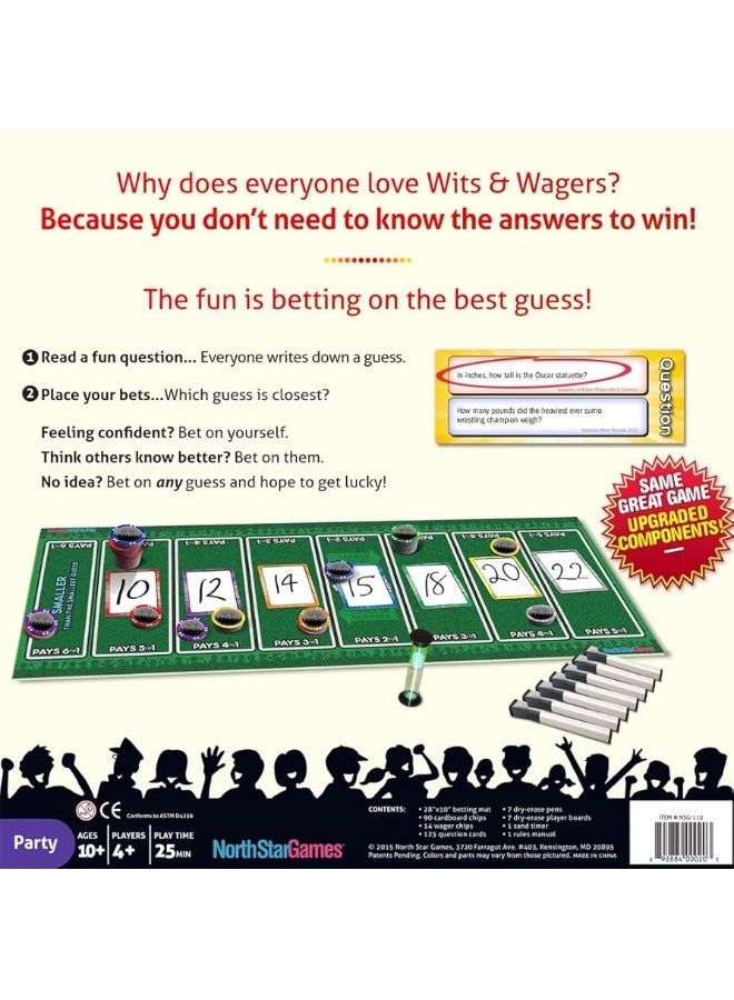 North Star Games Wits Wagers Deluxe Board Game by North Star Games Award Winning Trivia Game 4 Players Ultimate Party Game for Family Teens and Adults - Image 4