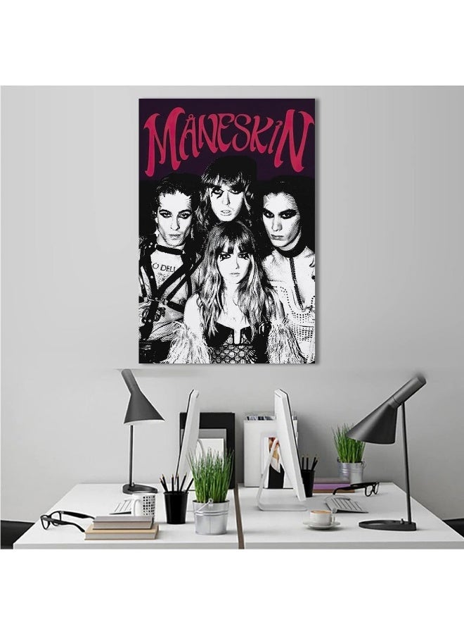 Home Trove Labdip Maneskin Poster Rock Band Poster Music Album Cover Poster Canvas Wall Art Picture Print Modern Family Bedroom Decor Posters Unframed 12X18Inch  - Image 4