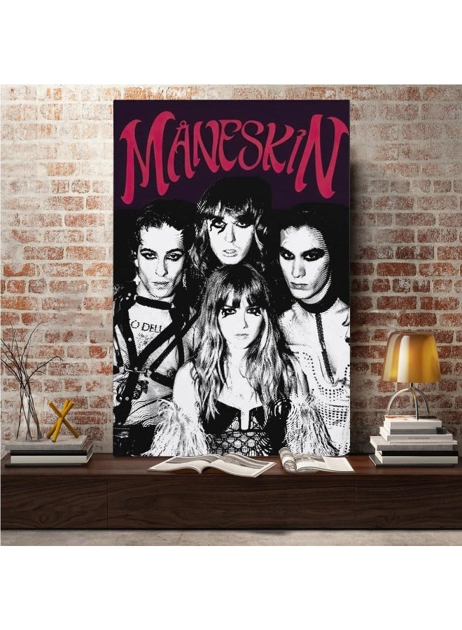 Home Trove Labdip Maneskin Poster Rock Band Poster Music Album Cover Poster Canvas Wall Art Picture Print Modern Family Bedroom Decor Posters Unframed 12X18Inch  - Image 5