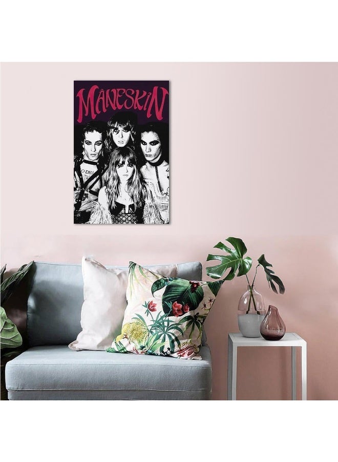 Home Trove Labdip Maneskin Poster Rock Band Poster Music Album Cover Poster Canvas Wall Art Picture Print Modern Family Bedroom Decor Posters Unframed 12X18Inch  - Image 3