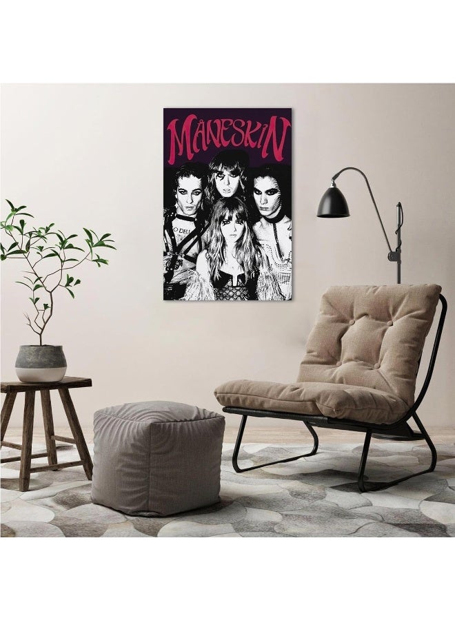 Home Trove Labdip Maneskin Poster Rock Band Poster Music Album Cover Poster Canvas Wall Art Picture Print Modern Family Bedroom Decor Posters Unframed 12X18Inch  - Image 2