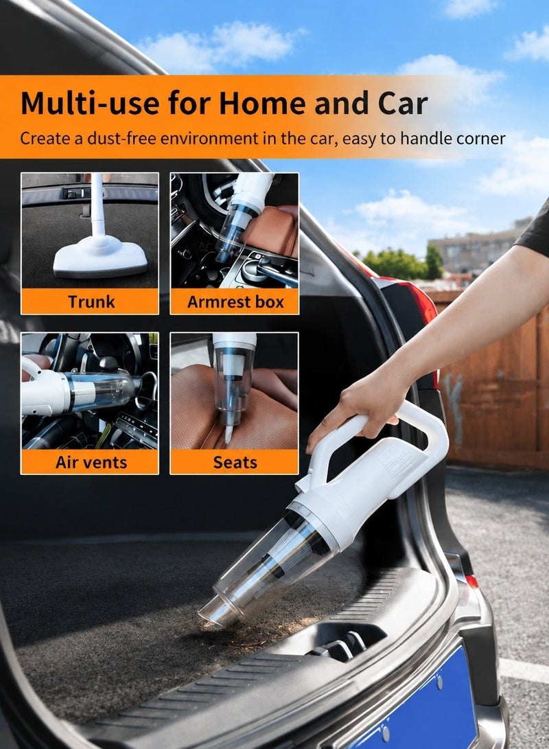 SUITU 4-in-1 Cordless Stick & Handheld Vacuum Cleaner, 120W 12000Pa Powerful Suction, LED Light, Rechargeable Lightweight Vacuum with Washable Filter for Home, Car, Carpet & Pet Hair - Image 4