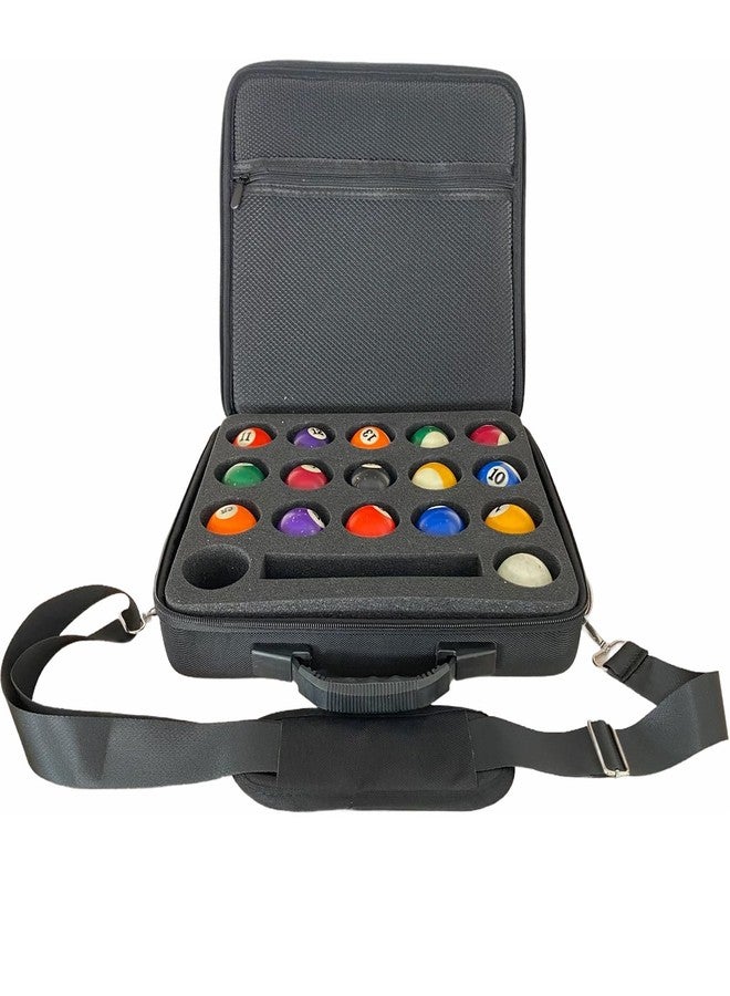 UISKOOPW Pool Balls Carrying Case, Hard Billiard Case with adjustable shoulder strap, EVA Travel Holder for One Set of Billiard Balls - Image 1