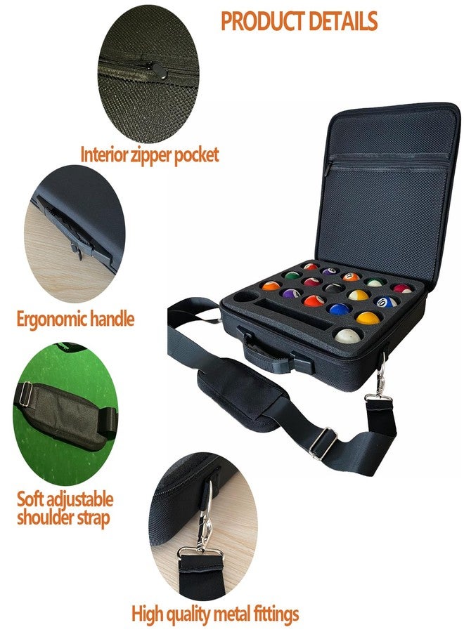 UISKOOPW Pool Balls Carrying Case, Hard Billiard Case with adjustable shoulder strap, EVA Travel Holder for One Set of Billiard Balls - Image 3