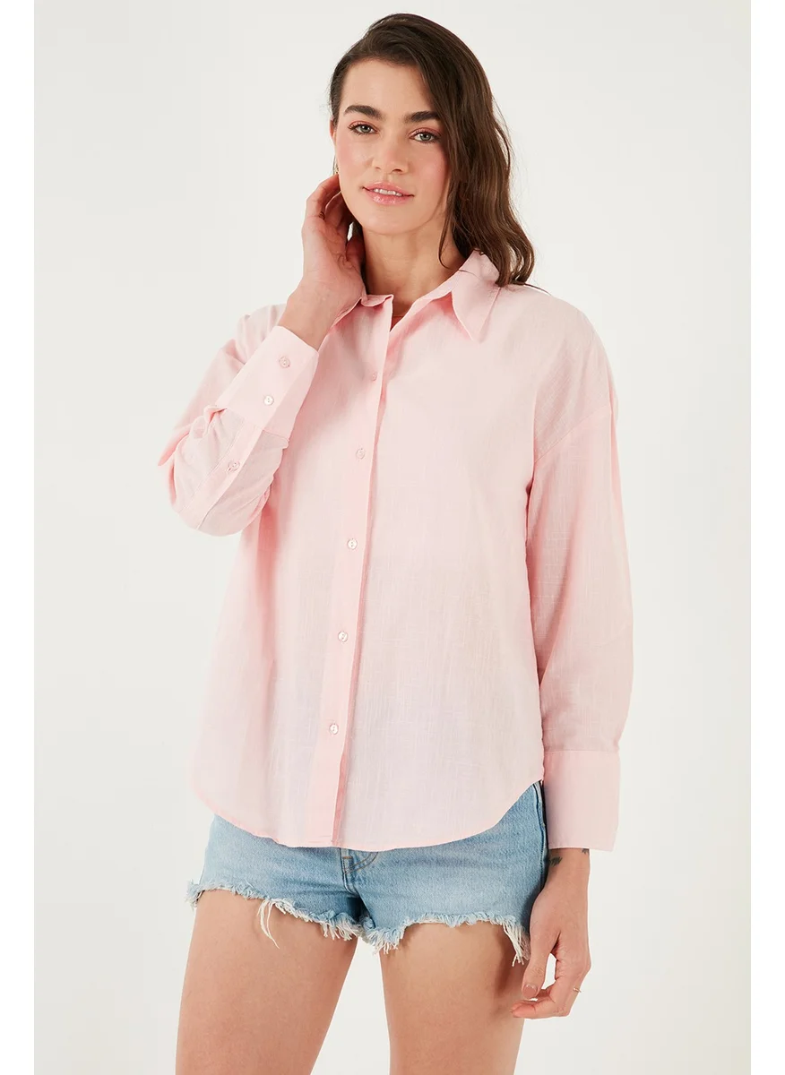 Lela Cotton Regular Fit Long Sleeve Plain Shirt Women's Shirt CF25S168305