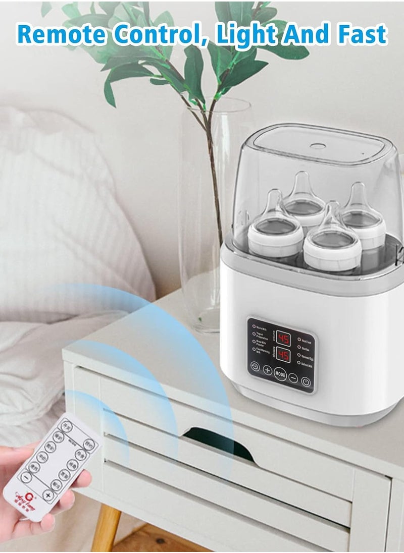 Joshberg - 8 in 1 Baby Bottle Warmer Portable Fast Milk Warmer with Timer and LED Display,Food Heating& Steam Sterilizer with Cleaning Brush,White - Image 1