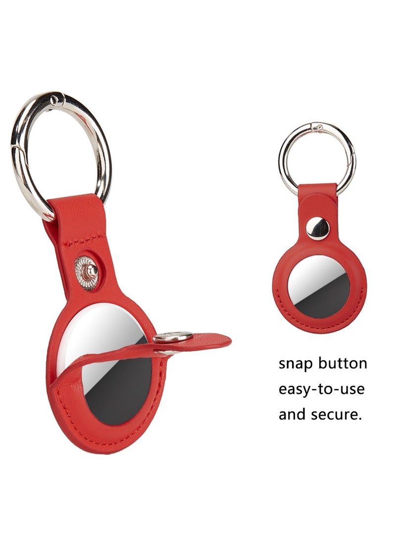 جومو ستور أغطية حافظات جلدية لأبل AirTags: حافظات واقية متعددة الألوان مع حلقات مفاتيح لـ AirTag، متوافقة مع أطواق الكلاب لأبل AirTag، عدد ٤ - Image 4