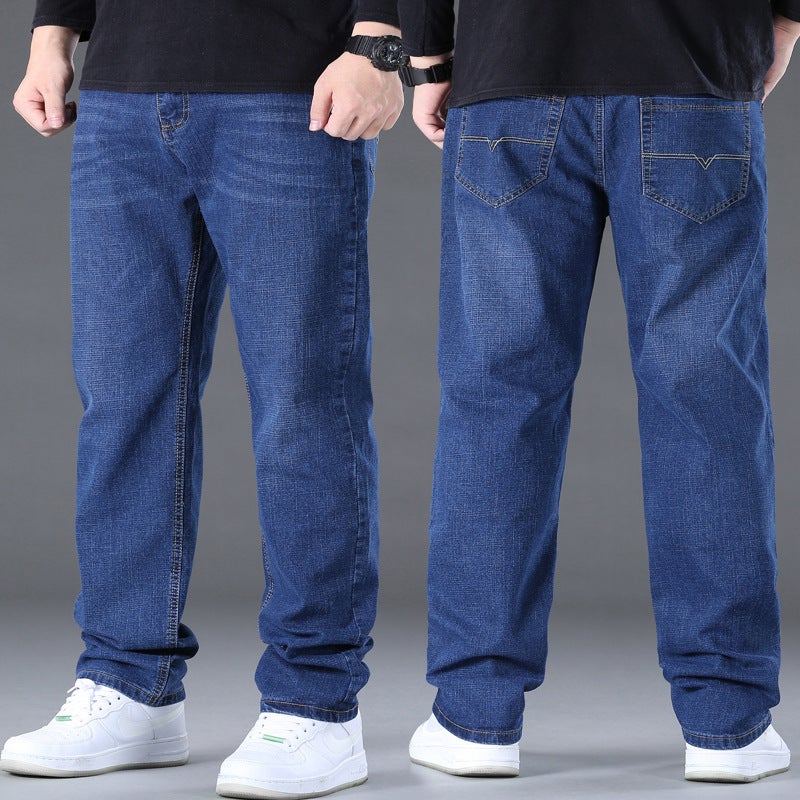 Unisex Classic Denim Jeans Loose Fit Daily Outdoor Wear - Image 1