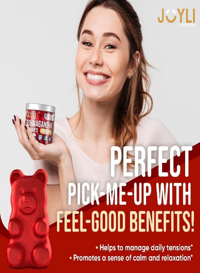 JOYLI NUTRITION Ashwagandha Gummies for Women And Men - Natural Calm Gummies with Ashwagandha Root Extract Vitamin C Zinc - Ashwagandha Herbal Supplement for Sleep Stress Balance - 60 Vegan Sugar Free Chews  - Image 4