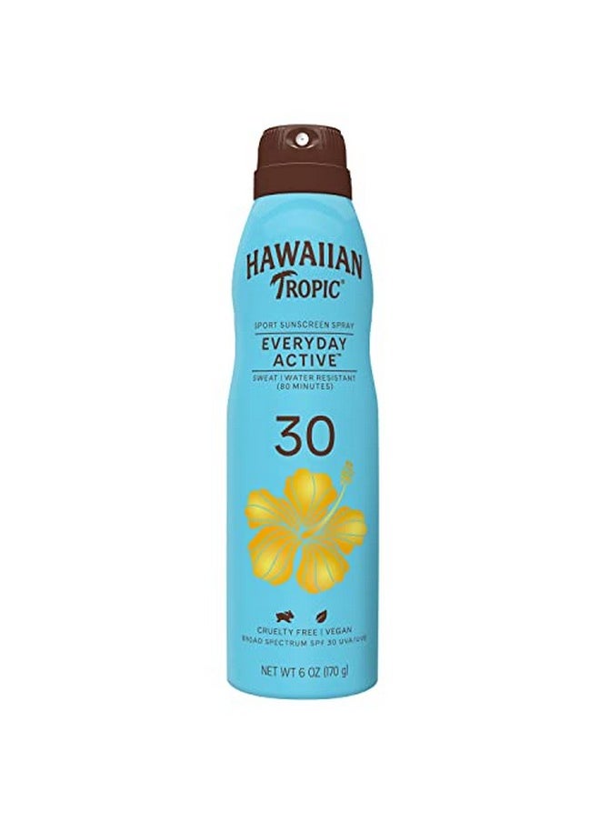 Hawaiian Tropic بخاخ واقي من الشمس هاوايان تروبيك إيفري داي أكتيف كلير بعامل حماية من الشمس 30، 6 أونصة؛ بخاخ واقي من الشمس هاوايان تروبيك بعامل حماية من الشمس 30، خالٍ من الأوكسي بنزون، بخاخ واقي من الشمس للجسم بعامل حماية من الشمس 30، 6 أونصة  - Image 1
