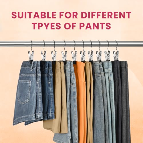 DOIOWN 50 Pack Pants Hangers with Clip,Legging Organizer for Closet Hanging, Space Saving Yoga Pants Hangers Clip Hangers Closet Organization,Closet Organizers and Storage for Jeans,Shorts,Skirts,Hats - Image 3