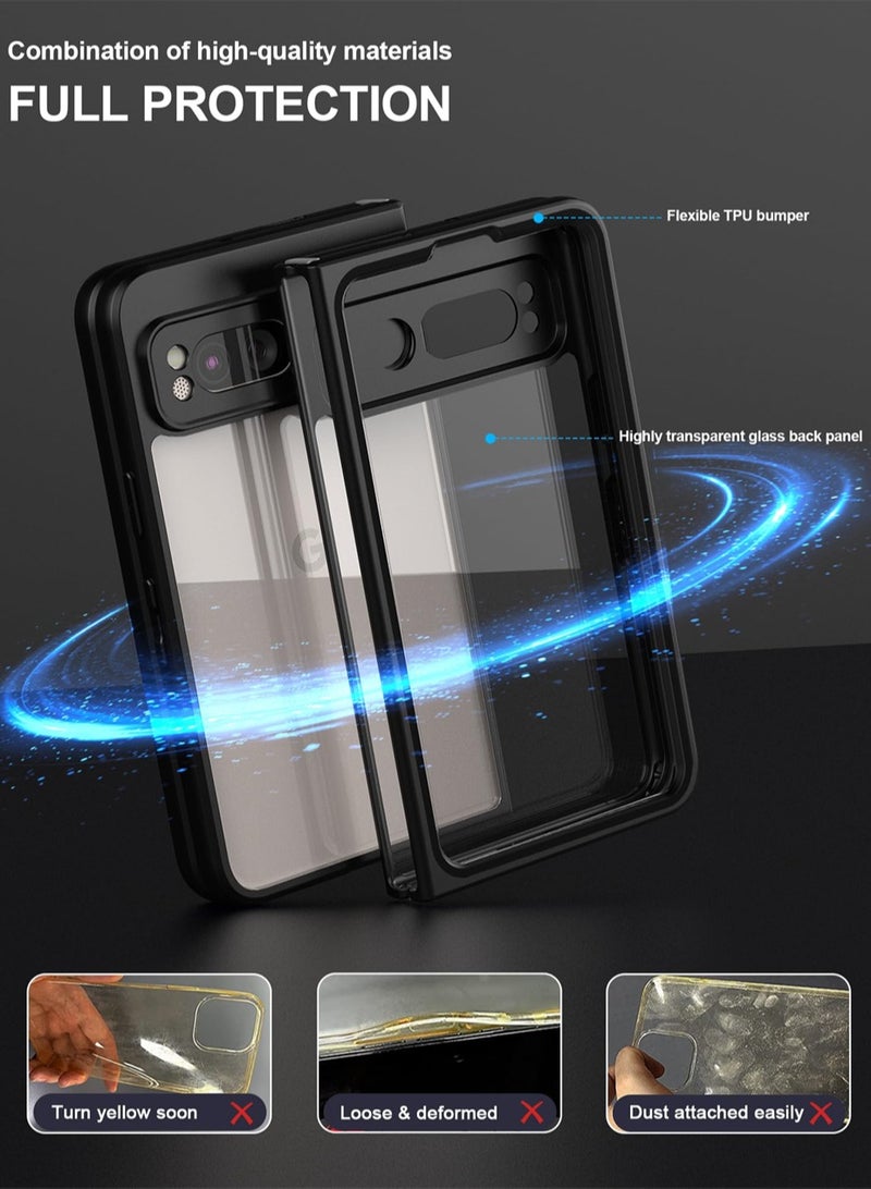 KASTWAVE for Google Pixel Fold 2023 Case, Shockproof Protective Phone Case Slim Thin Cover with Clear Back for Google Pixel Fold 2023, Lightweight, Anti-Scratch Protector, Supports Wireless Charging - Image 5